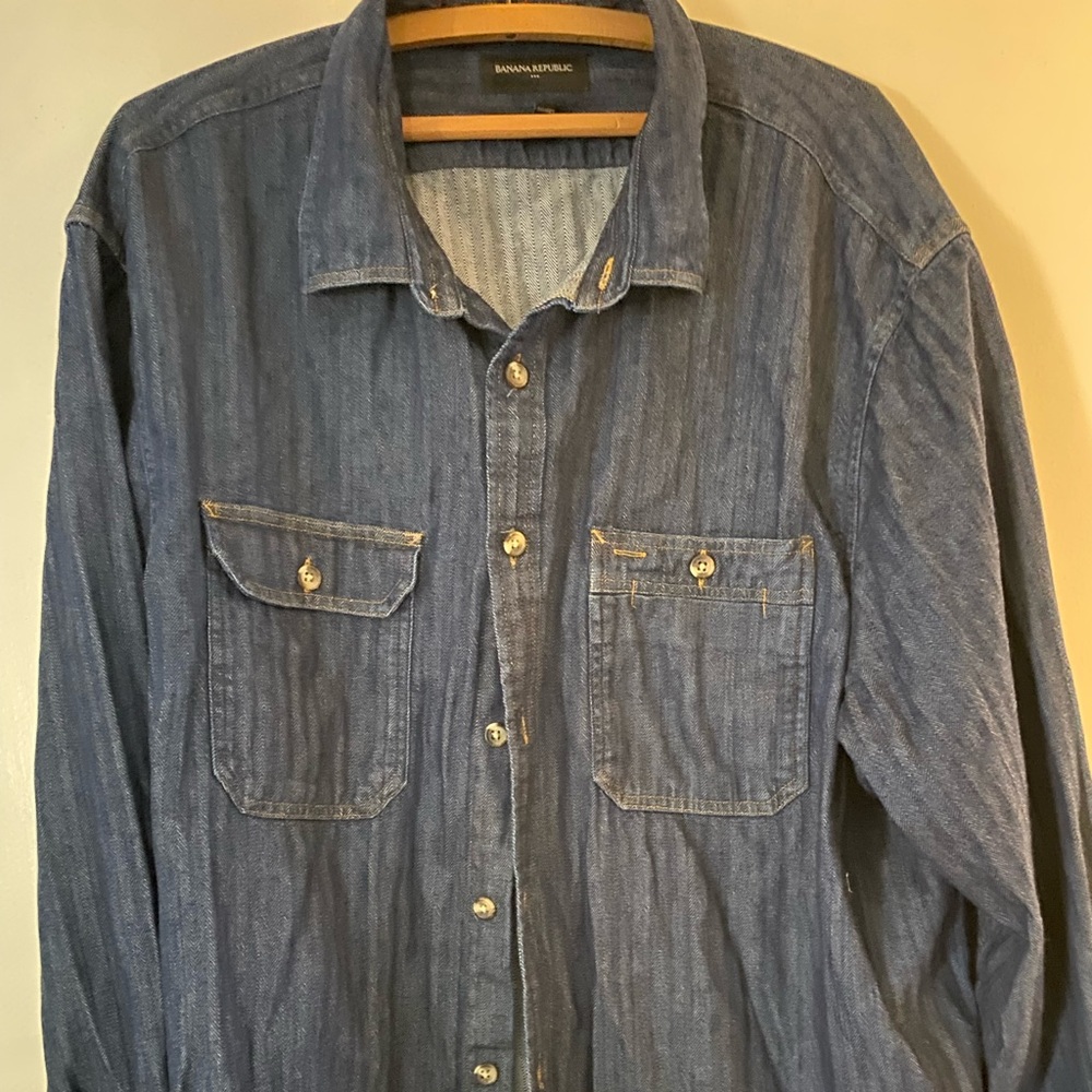 Banana Republic Navy Herringbone Jacket